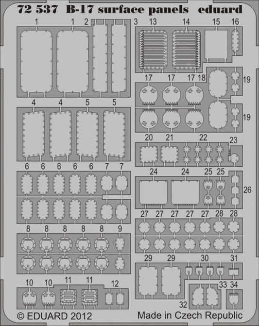 Eduard 72537 1:72 Boeing B-17 Flying Fortress surface panels