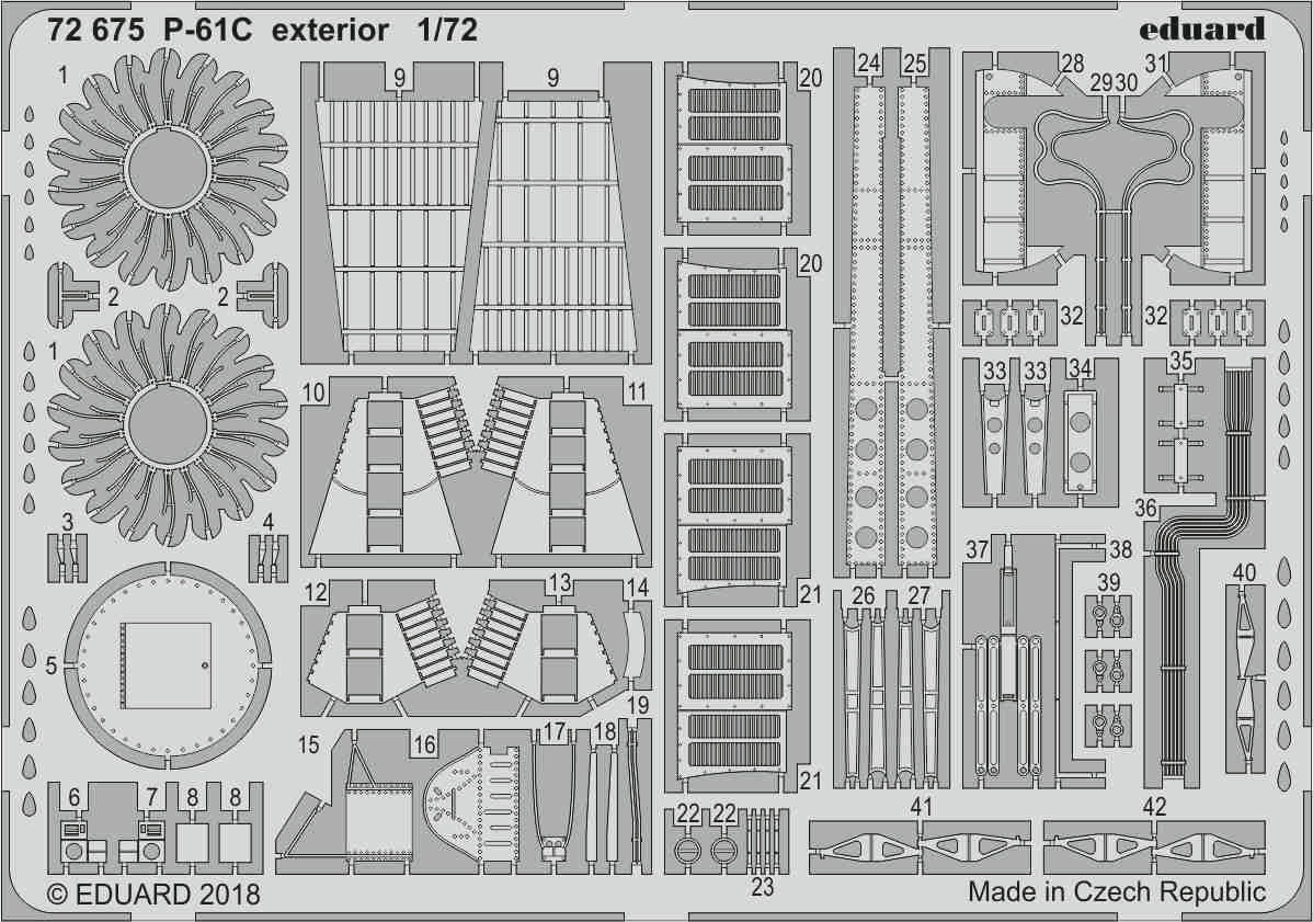 Eduard 72675 1:72 Northrop P-61C 'Black Widow' exterior