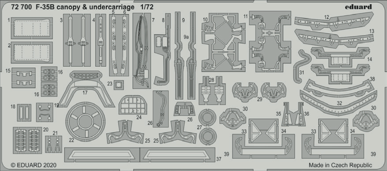 Eduard 72700 1:72 Lockheed-Martin F-35B Lightning II canopy & undercarriage