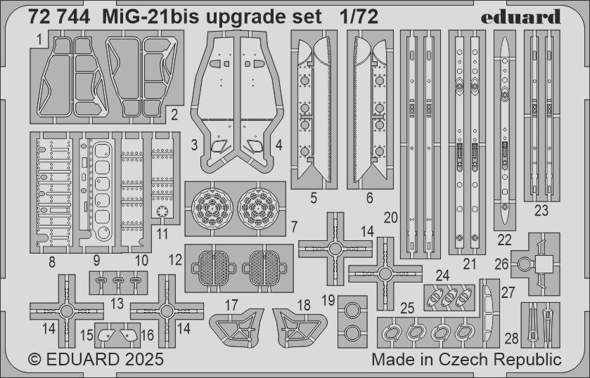 Eduard ED72744 1:72 Mikoyan MiG-21bis upgrade set