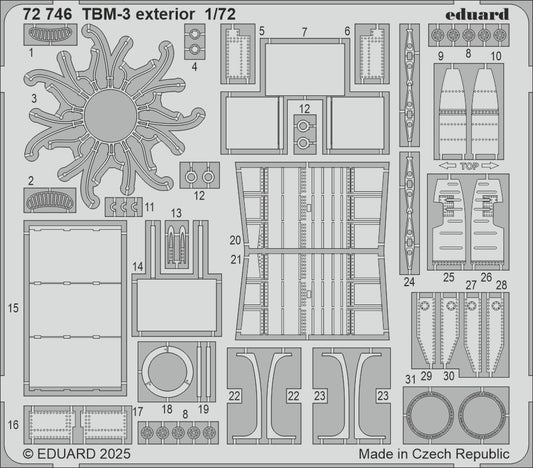 Eduard ED72746 1:72 Grumman TBM-3 Avenger exterior