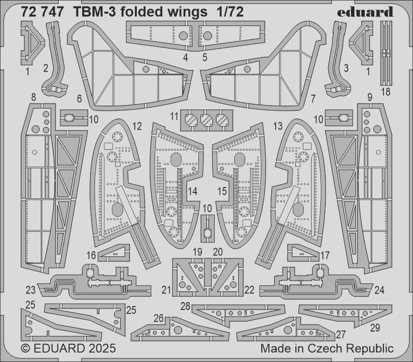 Eduard ED72747 1:72 Grumman TBM-3 Avenger folded wings details