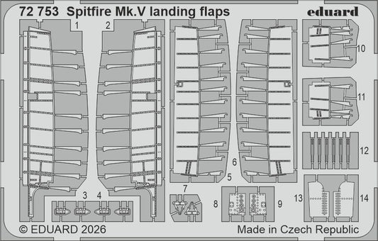 Eduard 72753 1:72 Supermarine Spitfire Mk.V Landing Flaps
