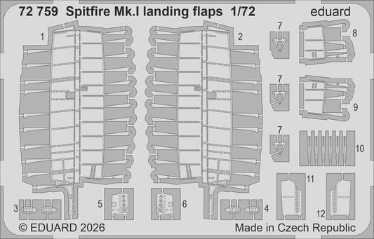Eduard 72759 1:72 Supermarine Spitfire Mk.I landing flaps