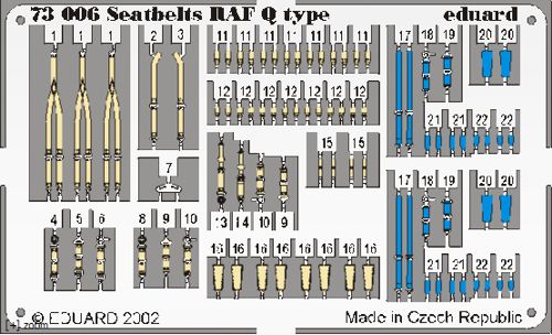 Eduard 73006 1:72 seatbelts RAF Q type