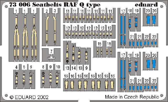 Eduard 73006 1:72 seatbelts RAF Q type
