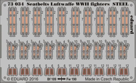 Eduard 73034 1:72 Seatbelts Luftwaffe WWII fighters STEEL