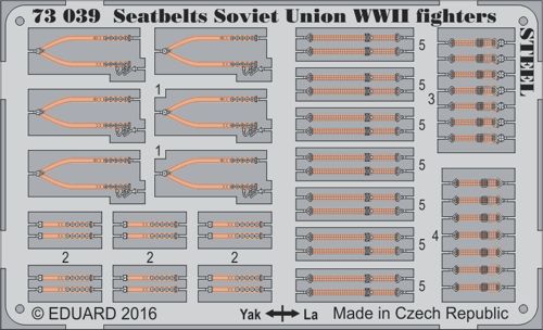 Eduard 73039 1:72 seatbelts Soviet Union WWII fighters STEEL