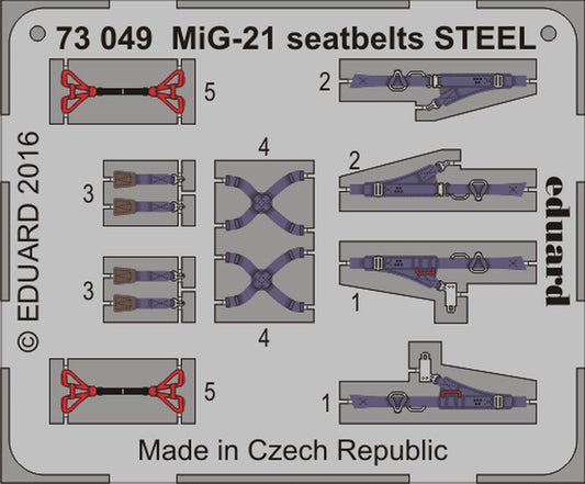 Eduard 73049 1:72 Mikoyan MiG-21 seatbelts STEEL