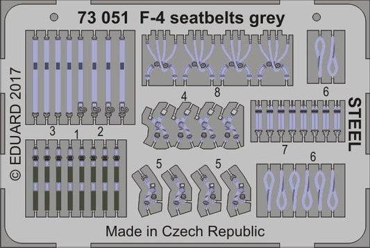 Eduard 73051 1:72 McDonnell F-4 Phantom seatbelts grey STEEL