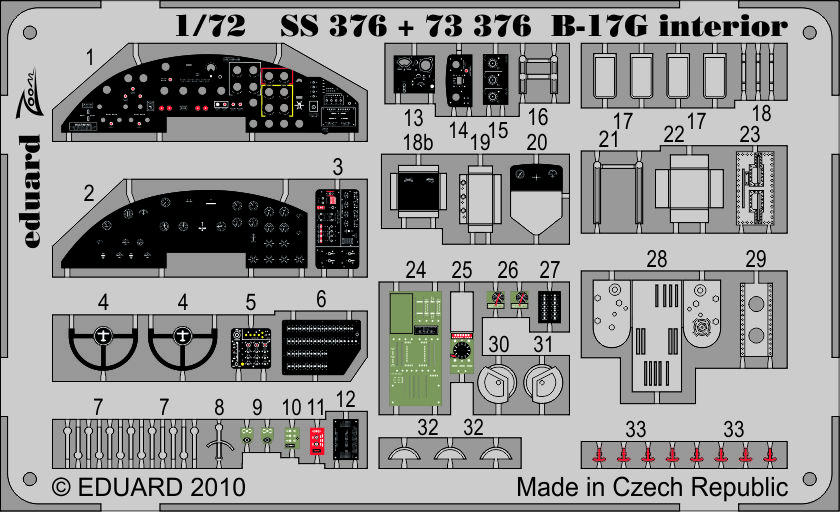 Eduard 73376 1:72 Boeing B-17G Flying Fortress interior