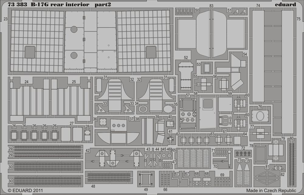 Eduard 73383 1:72 Boeing B-17G Flying Fortress rear interior