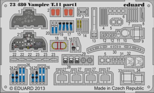 Eduard 73480 1:72 de Havilland Vampire T.11 to be used with Airfix