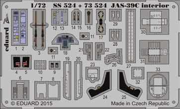 Eduard 73524 1:72 Saab JAS-39C Gripen (self adhesive)