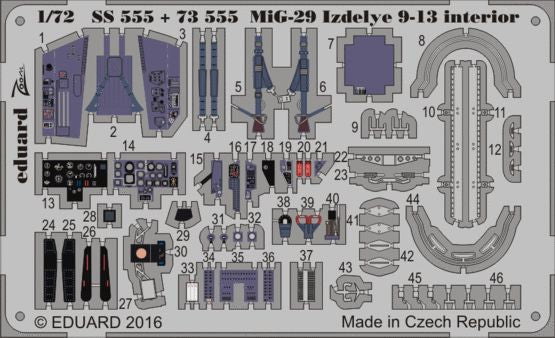 Eduard 73555 1:72 Mikoyan MiG-29 Izdelye 9-13