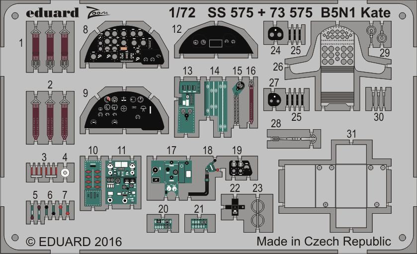 Eduard 73575 1:72 Nakajima B5N1 'Kate'
