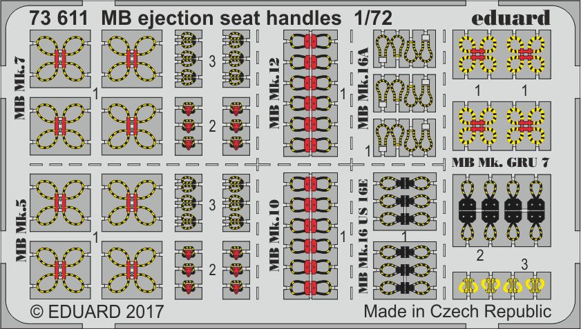 Eduard 73611 1:72 Martin-Baker ejection seat handles