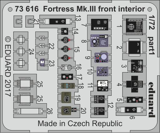 Eduard 73616 1:72 Boeing Fortress MK.III front interior