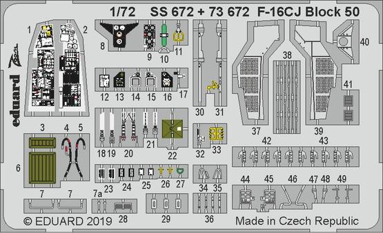 Eduard 73672 1:72 Lockheed-Martin F-16CJ Block 50
