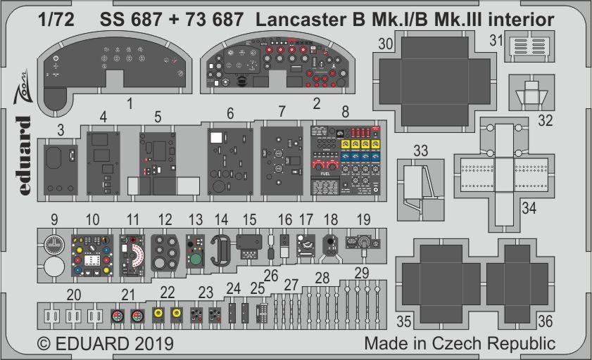 Eduard 73687 1:72 Avro Lancaster B.I/III interior
