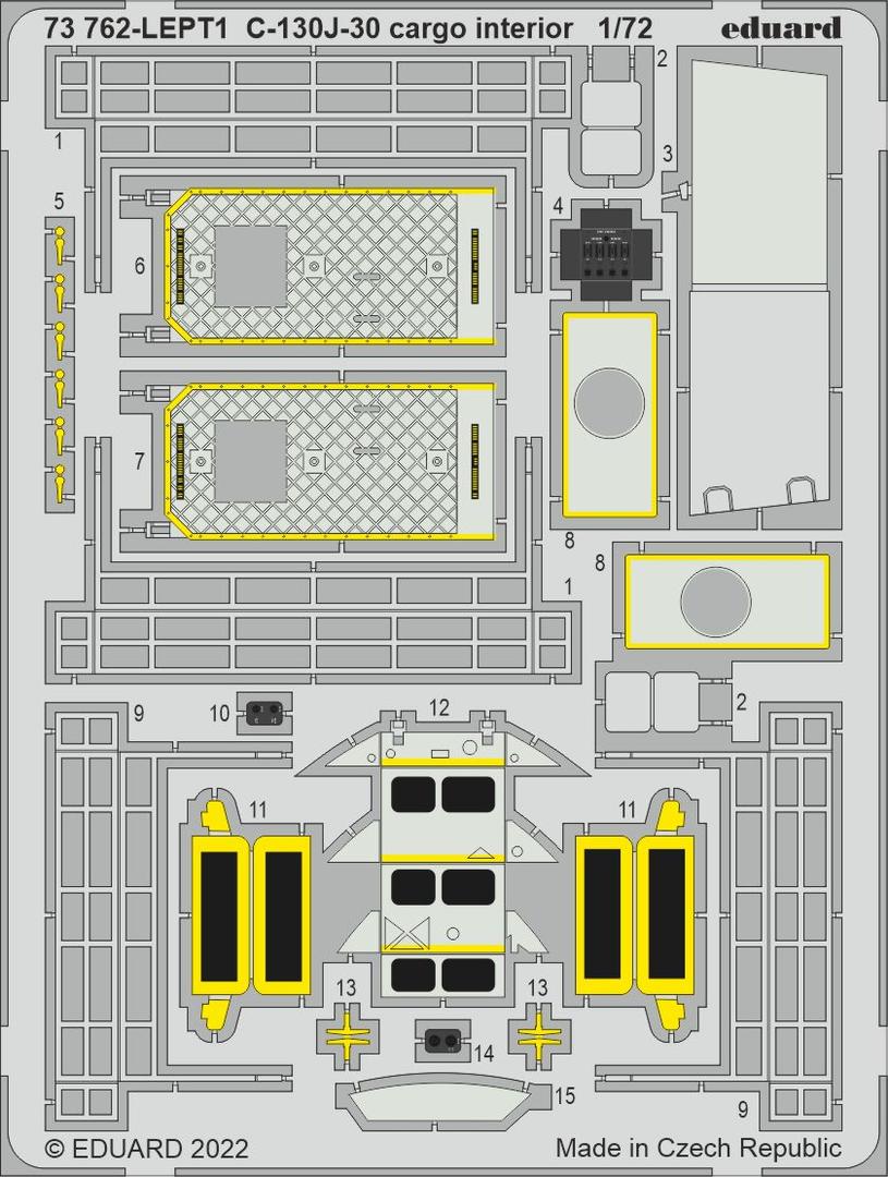 Eduard 73762 1:72 Lockheed C-130J-30 Hercules cargo interior