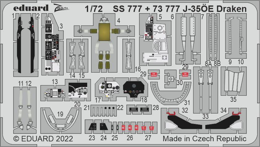 Eduard 73777 1:72 Saab J-35ÃƒÆ’Ã¢â‚¬â€œE Draken