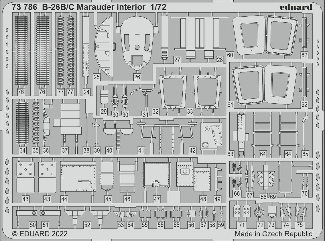 Eduard 73786 1:72 Martin B-26B/C Marauder interior