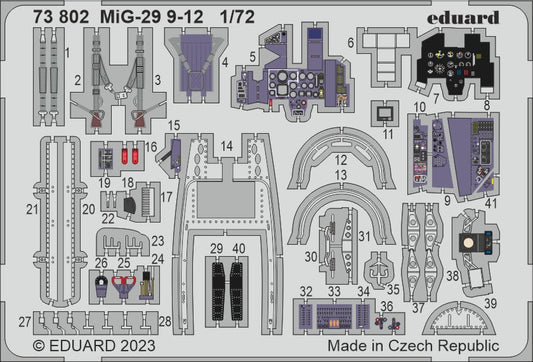 Eduard 73802 1:72 Mikoyan MiG-29 9-12 to be used with Great Wall Hobby