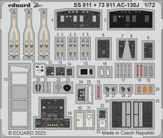 Eduard 73811 1:72 AC-130J Hercules interior for Zvezda