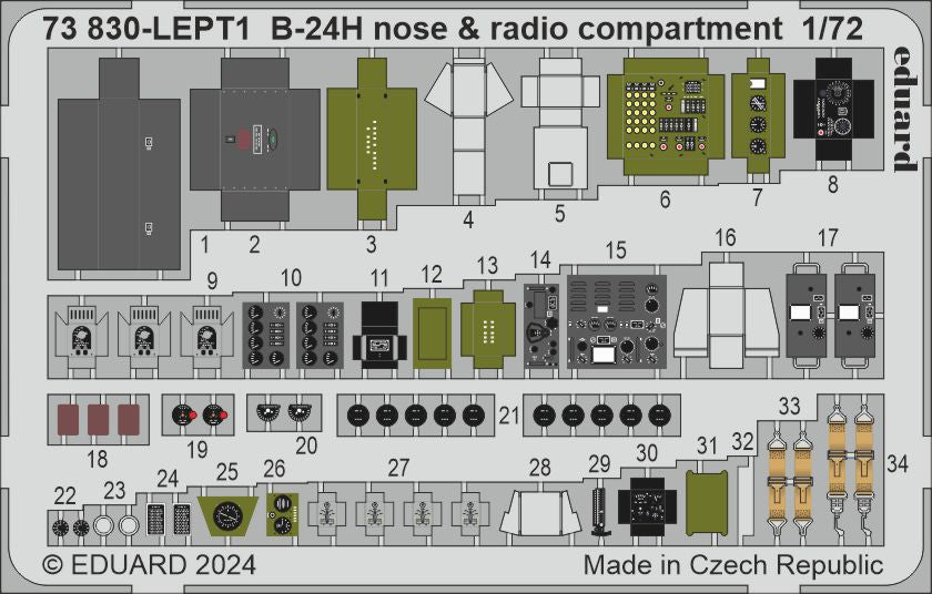 Eduard 73830 1:72 Consolidated B-24H Liberator nose & radio compartment