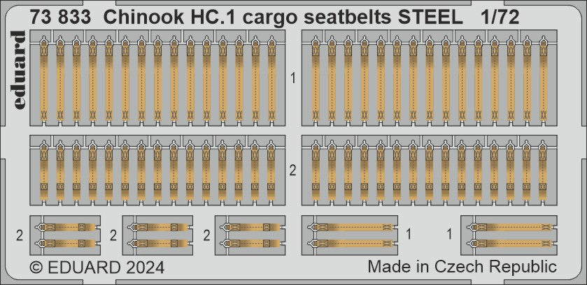 Eduard 73833 1:72 Boeing Chinook HC.1 cargo seatbelts STEEL