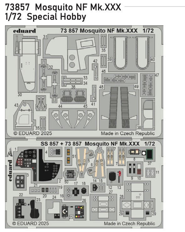 Eduard 73857 1:72 de Havilland Mosquito NF Mk.XXX