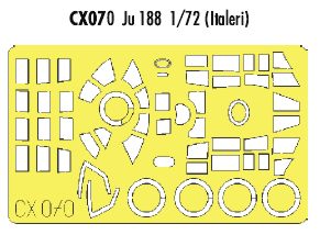 Eduard CX070 1:72 Junkers Ju-188 canopy frame and wheels etc