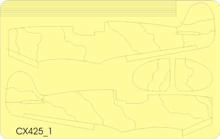 Eduard CX425 1:72 Supermarine Spitfire camouflage pattern paint masks B