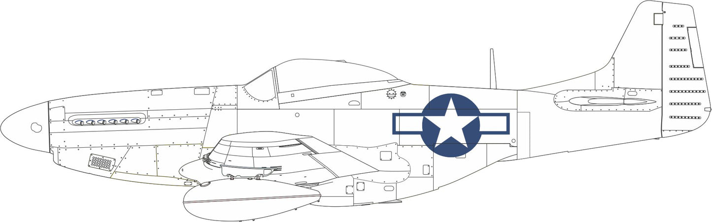 Eduard CX664 1:72 North-American P-51D Mustang US national insignia