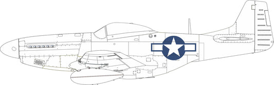 Eduard CX664 1:72 North-American P-51D Mustang US national insignia