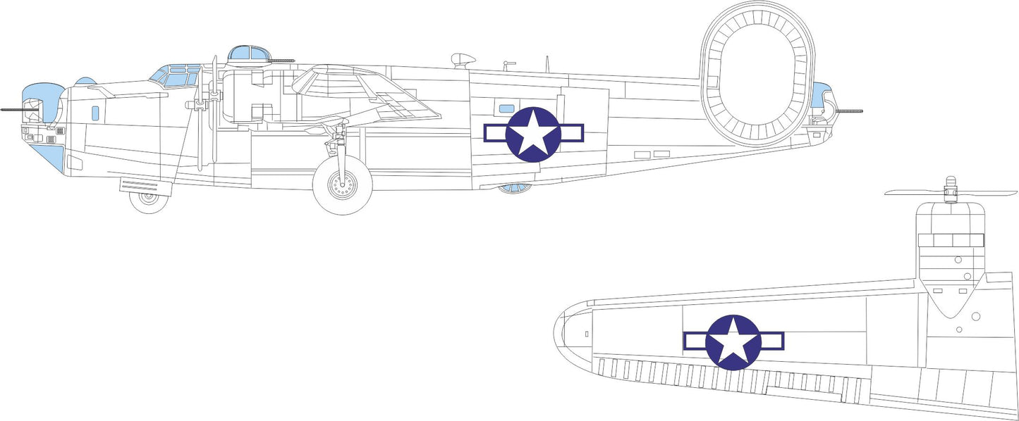 Eduard CX668 1:72 Consolidated B-24H Liberator US national insignia
