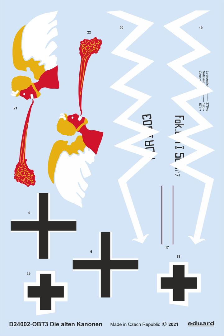 Eduard D24002 1:24 Die alten Kanonen Fokker Dr.I Triplane