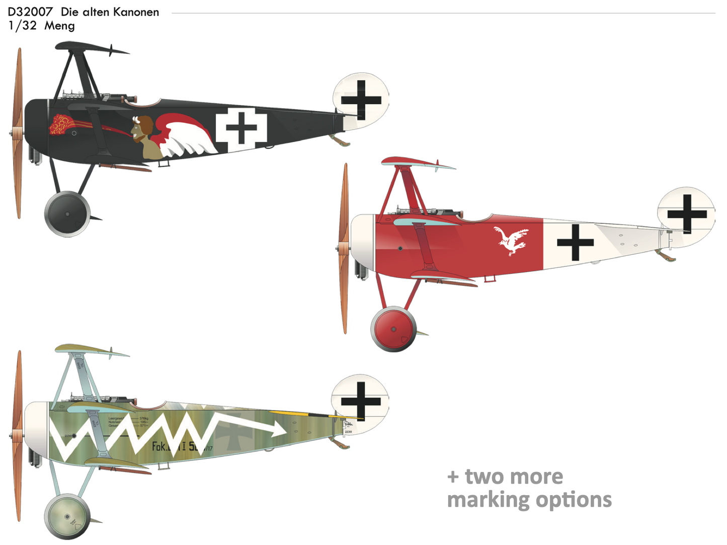 Eduard decals D32007 1:32 Die alten Kanonen Fokker Dr.I Triplane