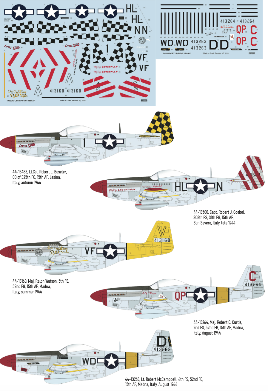 Eduard D32010 1:32 North-American P-51D-5 Mustang '15th AF'
