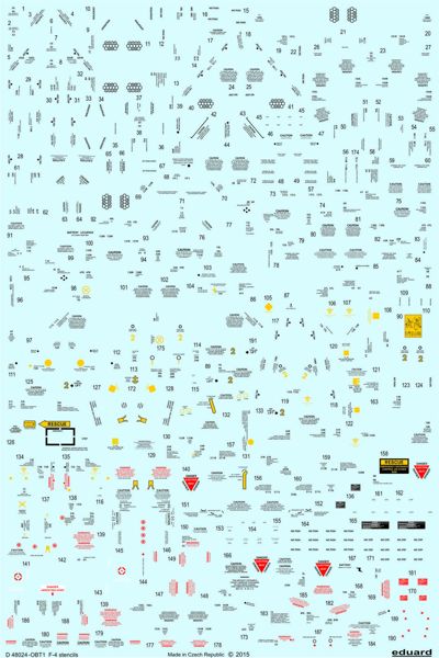 Eduard D48024 1:48 F-4 Phantom stencils