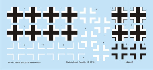 Eduard D48027 1:48 Messerschmitt Bf-109G-2/Bf-109G-5/Bf-109G-6 Balkenkreuze