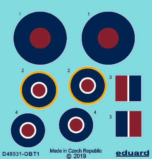 Eduard D48031 1:48 Hawker Tempest Mk.V roundels early