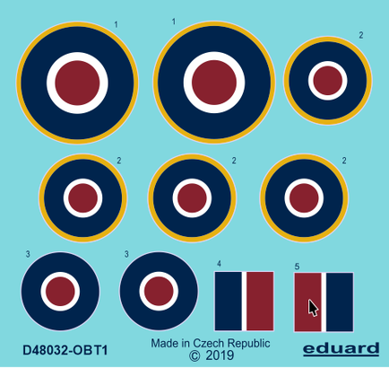 Eduard D48032 1:48 Hawker Tempest Mk.V roundels late