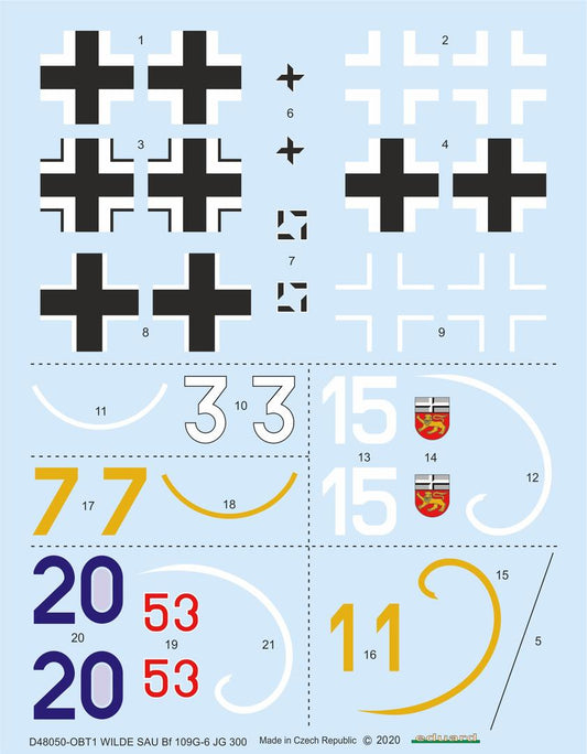 Eduard D48050 1:48 WILDE SAU Messerschmitt Bf-109G-6 JG 300