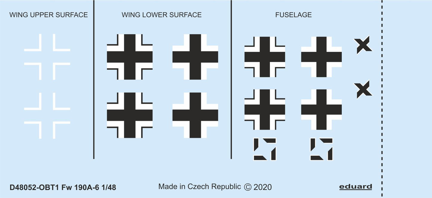 Eduard D48052 1:48 Focke-Wulf Fw-190A-6 national insignia