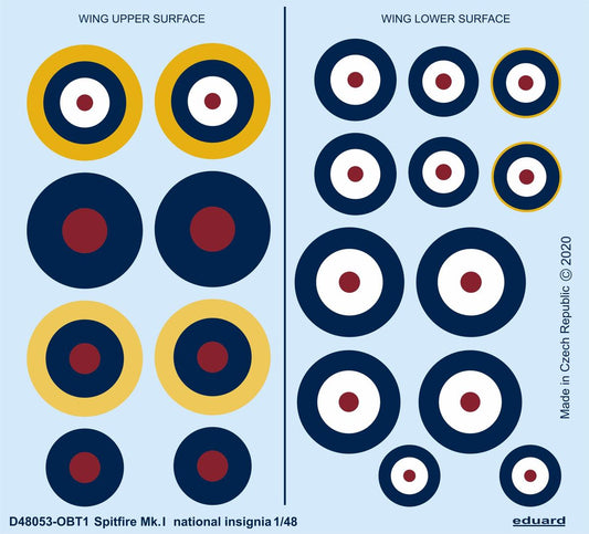 Eduard D48053 1:48 Supermarine Spitfire Mk.I national insignia