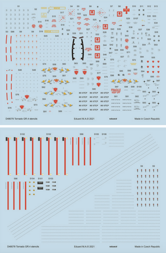 Eduard D48078 1:48 Panavia Tornado GR.4 stencils for Revell