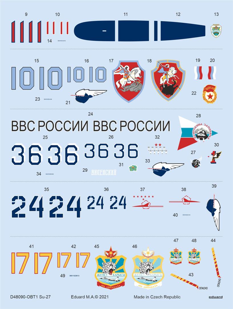 Eduard D48090 1:48 Sukhoi Su-27