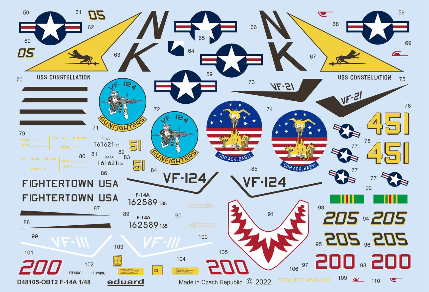 Eduard D48105 1:48 Gruman F-14A Tomcat